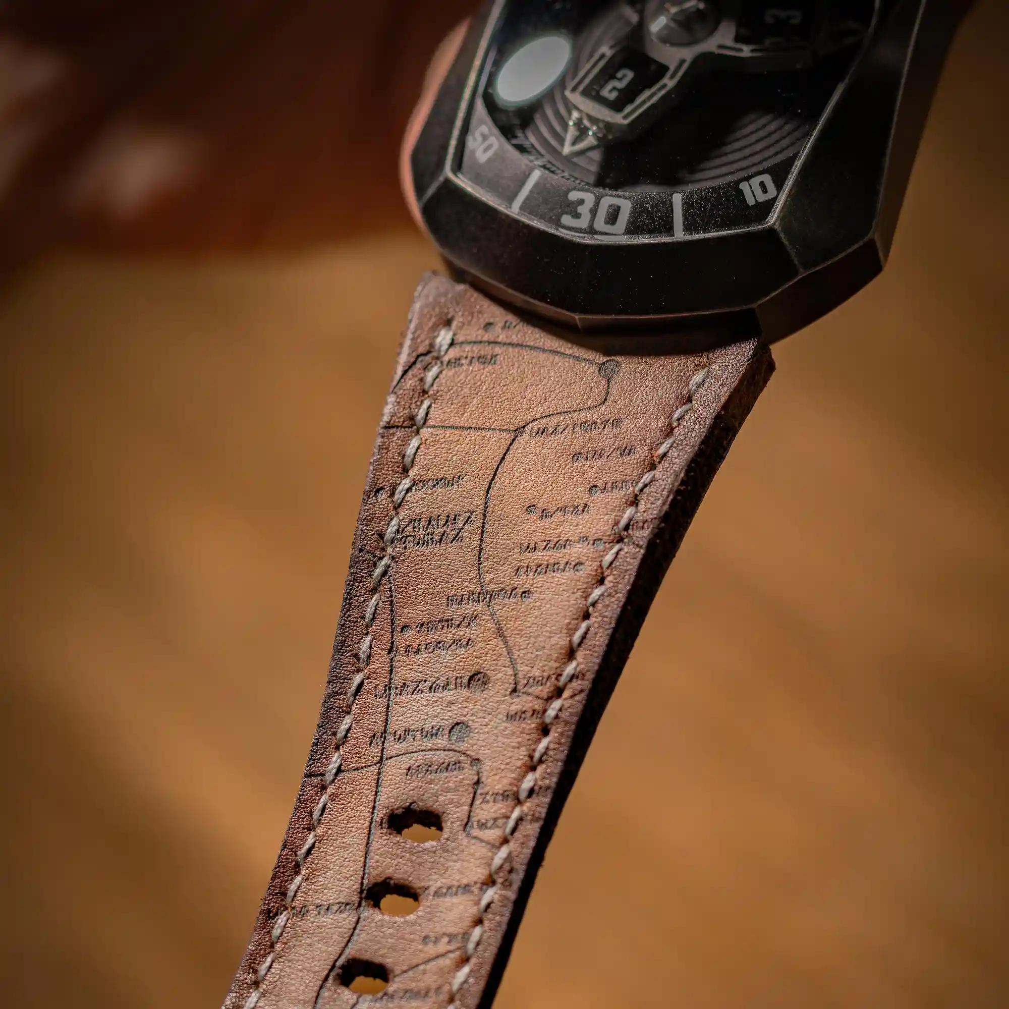 Old-Map-Watch-Strap-on-Urwerk-UR210-made-by-Gunny-Straps
