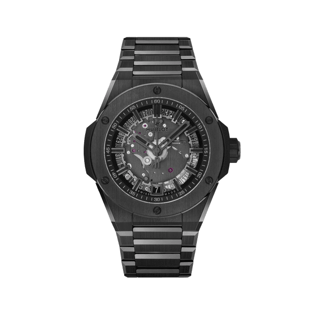 Big Bang Unico Integrated Black Ceramic, 40mm, Mat Black Skeleton Dial, Bracelet lmtd 250