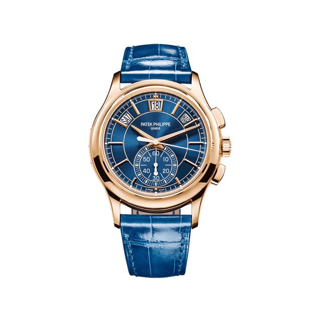 Complications Annual Calendar Chrono 42mm, RG, Blue dial, Blue Leather Strap