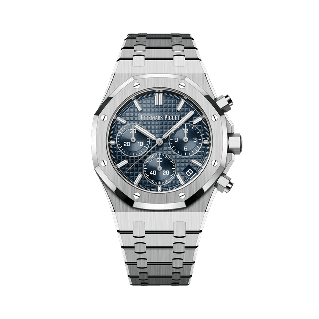 Royal Oak Chronograph 50th Anniversary 41mm, Steel, Blue dial, Bracelet