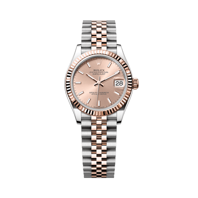 Datejust 31mm, st/rg, Rose tab dial, Jubilee Bracelet