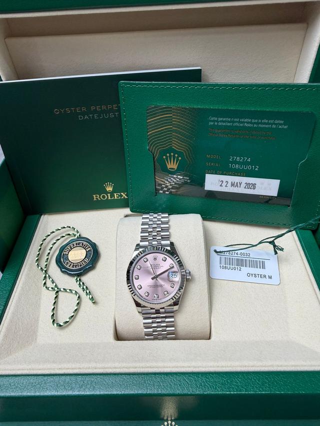 Datejust 31mm, st/wg, Pink 10rd dial, Jubilee Bracelet