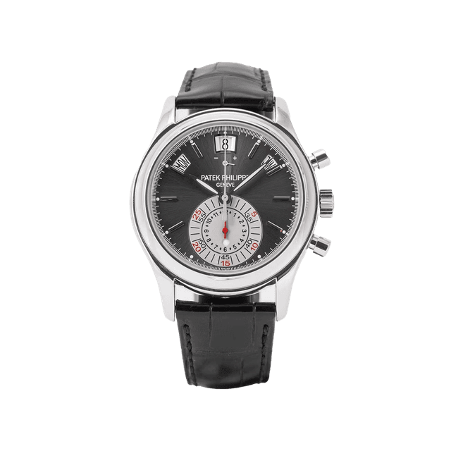 Complications Annual Calendar Chrono, Platinum, Grey dial, Leather Strap