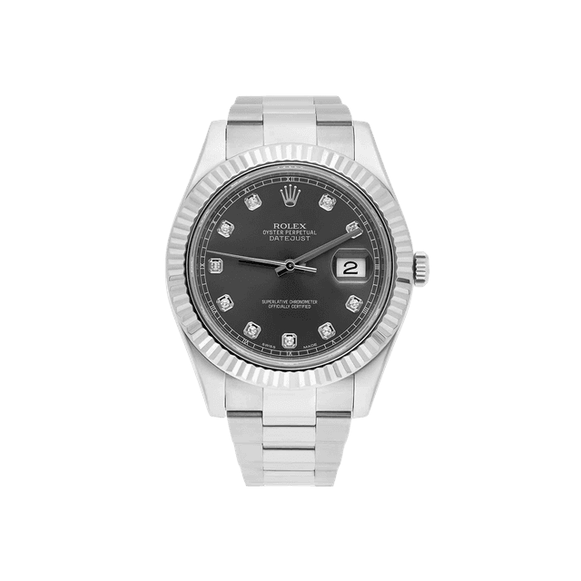 Datejust II 41mm, st/wg, Rhodium 10rd dial, Oyster Bracelet