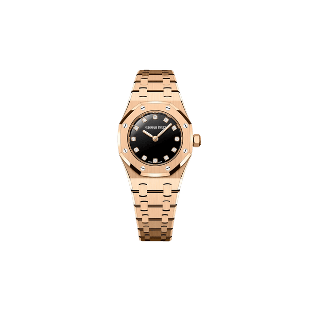Royal Oak Mini Quartz 23mm, RG, Black Onyx Dial, Bracelet