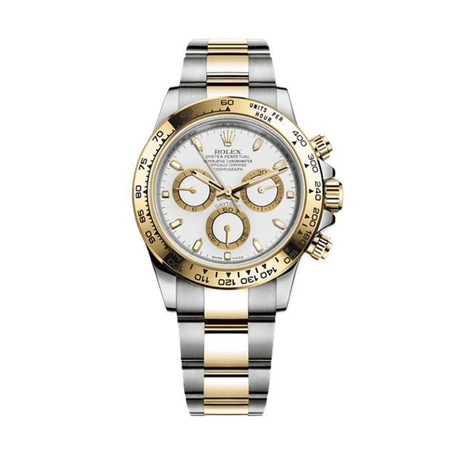 Daytona st/yg, White tab dial, Bracelet