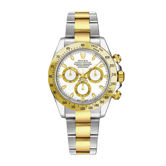 Daytona st/yg, White tab dial, Bracelet