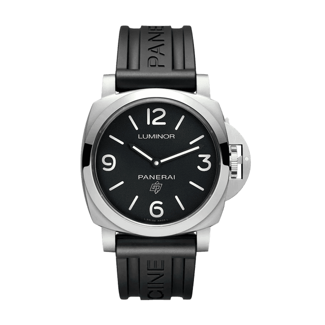 LUMINOR 44 LOGO P6000 STEEL LEATHER BLACK AC026/800