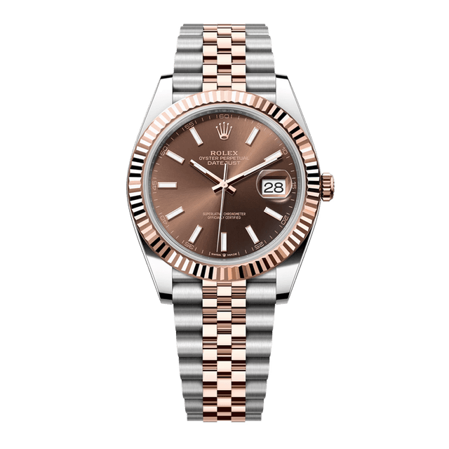 Datejust II 41mm, st/rg, Choco tab dial, Jubilee Bracelet
