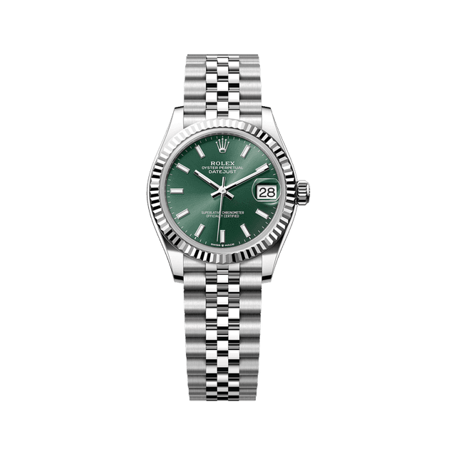 Datejust 31mm, st/wg, Mint Green tab dial, Jubilee Bracelet