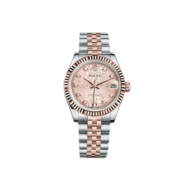 Datejust 31mm, st/rg, Pink Jub 10rd dial, Jubilee Bracelet