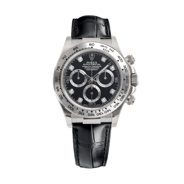 Daytona WG, Black 10rd dial, Black Leather Strap