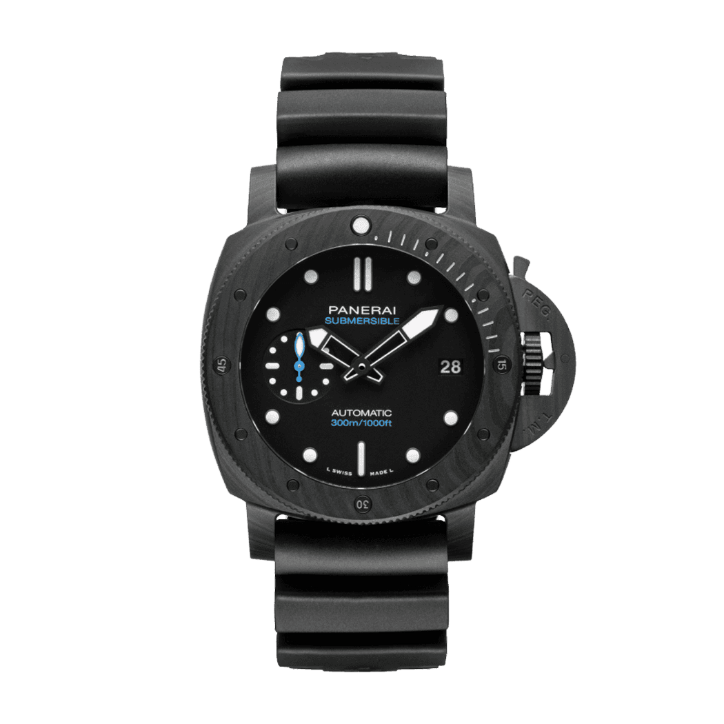 SUBMERSIBLE CARBOTECH 42mm, BLACK DIAL,  RUBBER BLACK