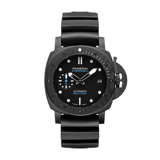 SUBMERSIBLE CARBOTECH 42mm, BLACK DIAL,  RUBBER BLACK