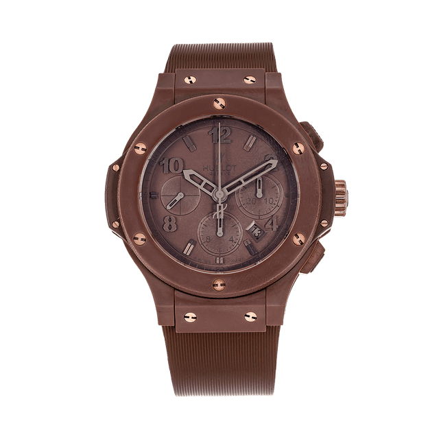 Big Bang Chrono 44mm, Brown Ceramic, Brown dial, Brown Rubber Strap lmtd 500