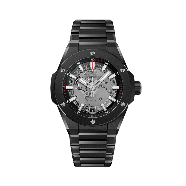 Big Bang Unico Integrated Black Ceramic, 40mm, Mat Black Skeleton Dial, Bracelet lmtd 250