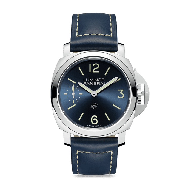 LUMINOR 44 LOGO P6000 STEEL LEATHER BLUE Z0888/3000