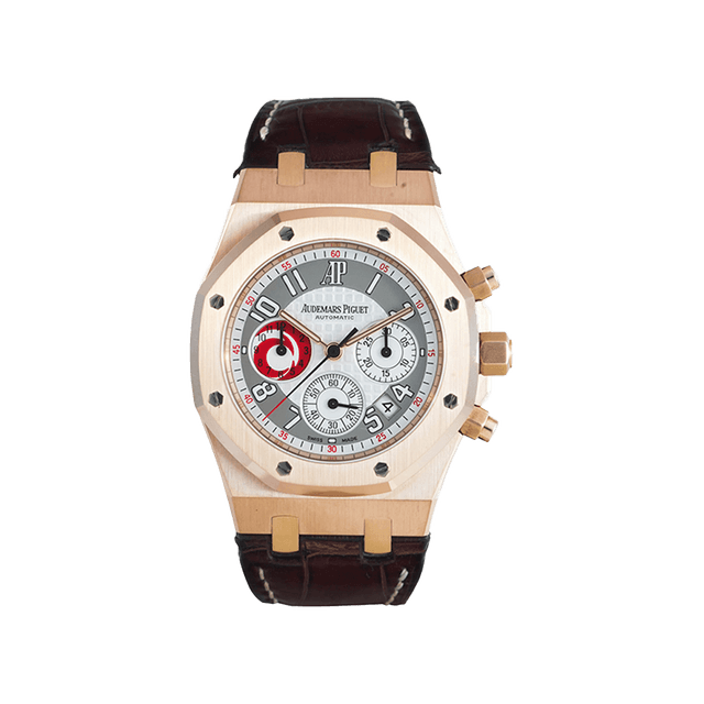 Royal Oak Chronograph Team Alinghi City of Sail 39mm, RG, Silver dial, Brown Leather Strap