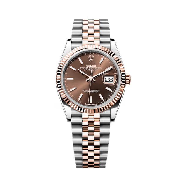 Datejust 36mm, st/rg, Choco tab dial, Jubilee Bracelet