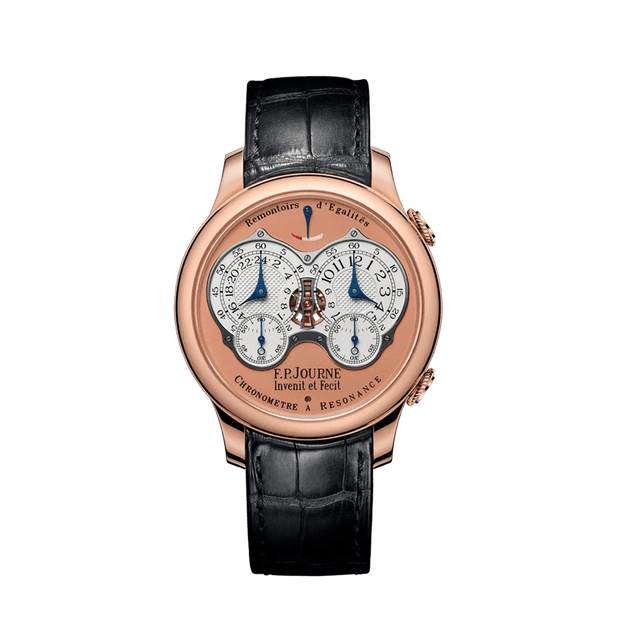 Chronometre a Resonance Cal 1520 RG,  40mm, Rose Gold/White Dial, Black Croco Strap