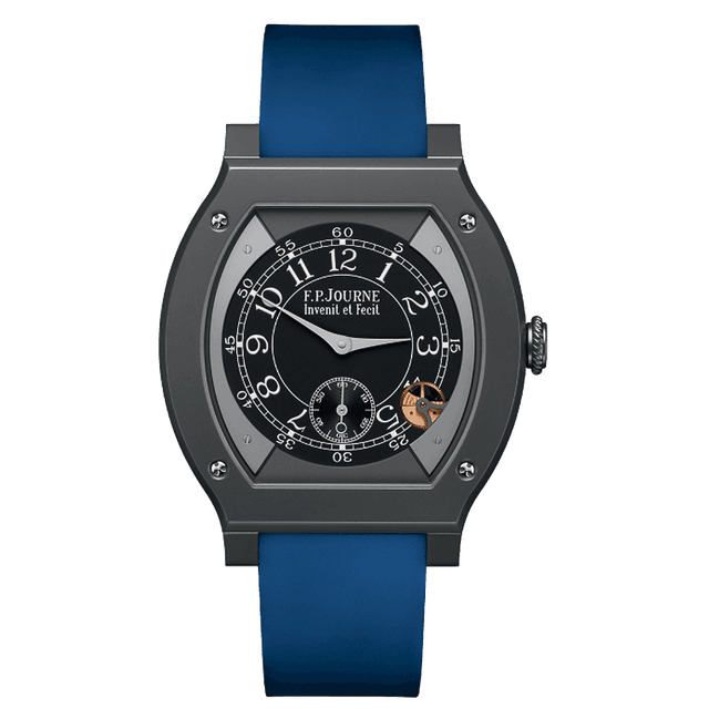 Elegante Cal 1210 48mm, Titalyt, Black Dial, Blue Rubber
