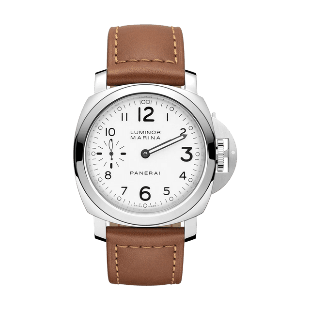 LUMINOR 44MM MARINA MECHANICAL STEEL LEATHER  WHITE O114/500