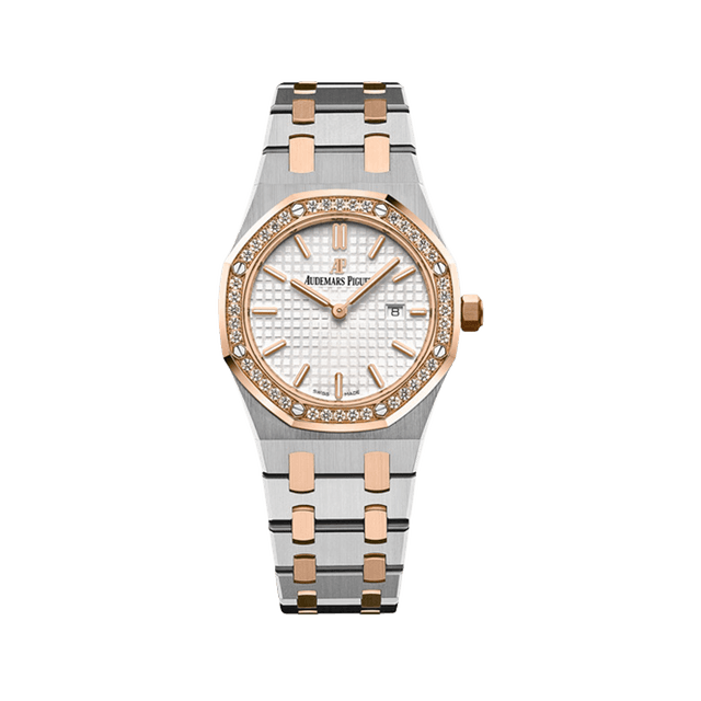Royal Oak Lady Quartz 33mm, Steel/RG, Silver dial, Diamond Bezel, Bracelet