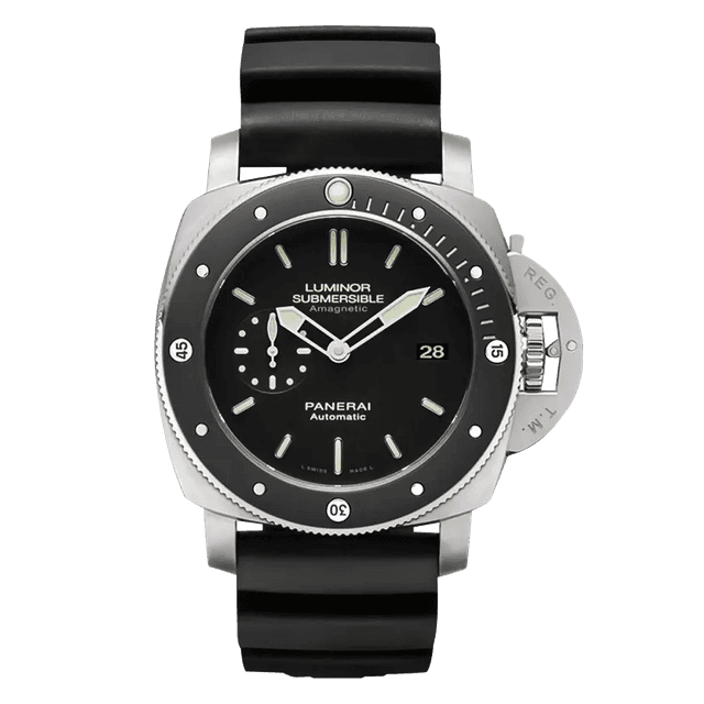 LUMINOR 1950 47 SUBMERSIBLE TITANIUM RUBBER BLACK