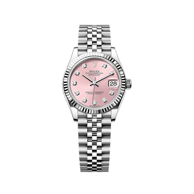 Datejust 31mm, st/wg, Pink 10rd dial, Jubilee Bracelet