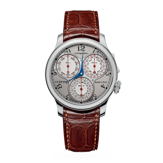 Centigraphe a Souverain Cal 1506 PT,  42mm, Silver Gold/White Dial, Red Croco Strap