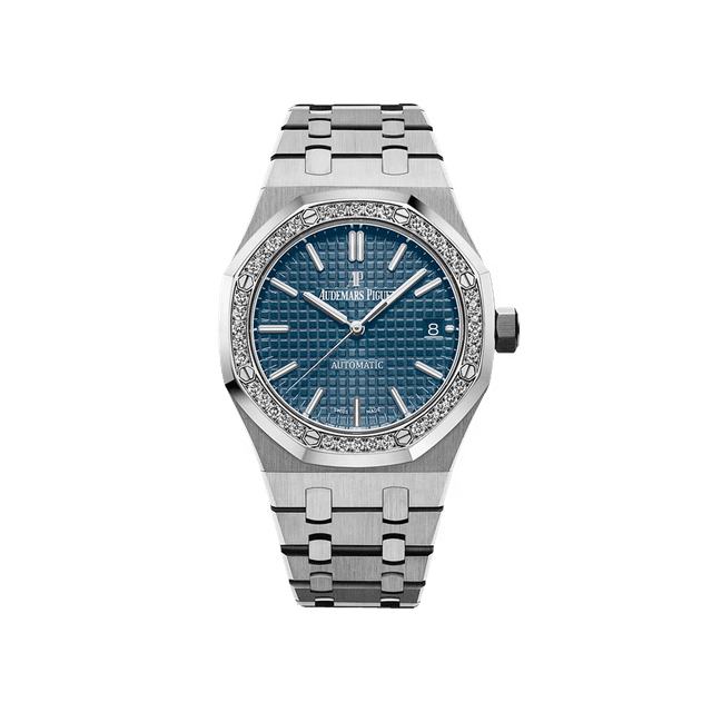 Royal Oak 37mm, Steel, Blue dial, Diamond bezel, Bracelet