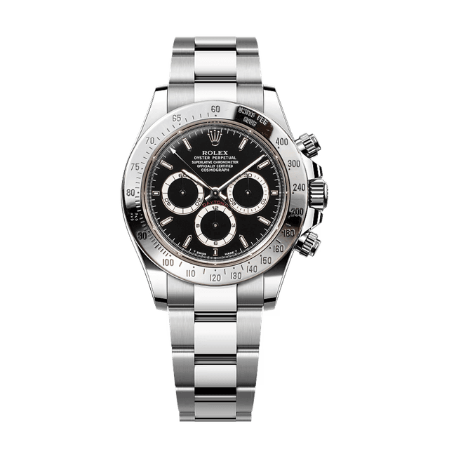 Daytona Elprimero, Steel, Black dial, Bracelet