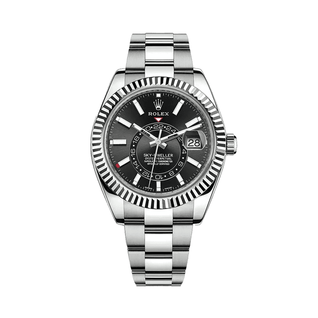 Sky Dweller Steel/WG, Black dial, Oyster Bracelet