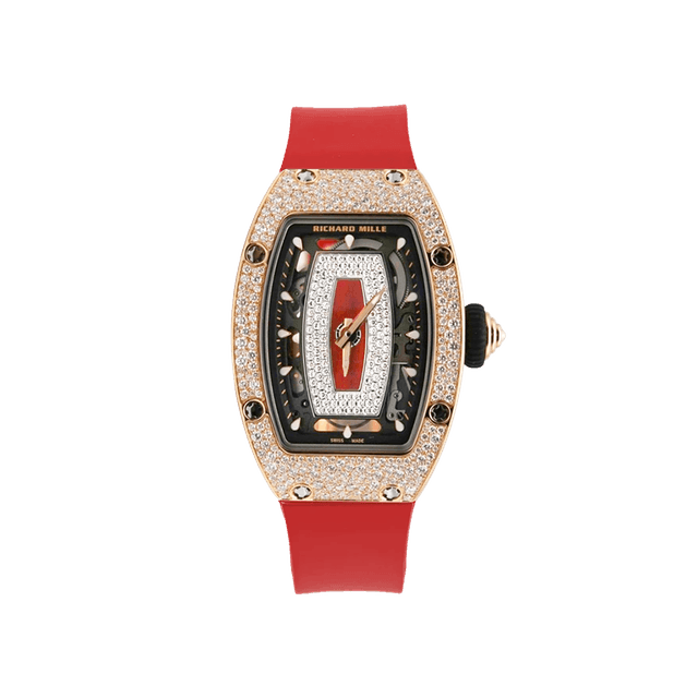 Automatic RG Snow-set Diamond, Red Jasper
