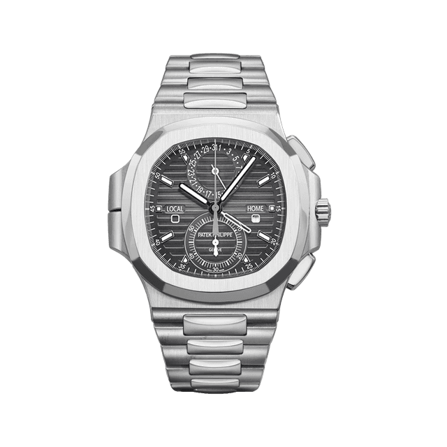 Nautilus Chrono, Travel time, Steel, Grey dial, Bracelet