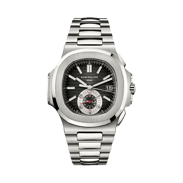 Nautilus Chrono, Steel, Black dial, Bracelet