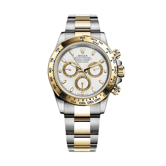 Daytona st/yg, White tab dial, Bracelet
