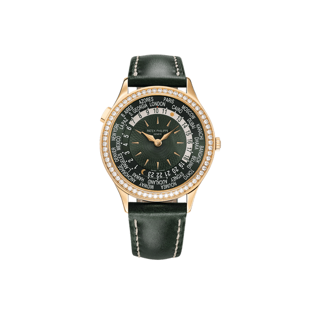 Complications World Time 36mm, RG, Olive green dial, Calfskin Strap
