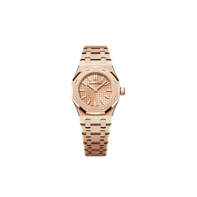 Royal Oak Mini Quartz 23mm, Frosted RG, Pink Gold Dial, Bracelet