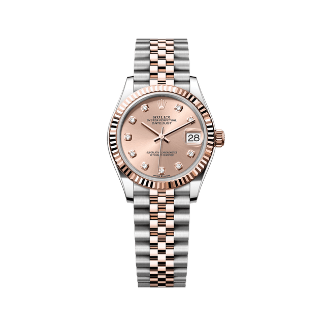 Datejust 31mm, st/rg, Rose 10rd dial, Jubilee Bracelet