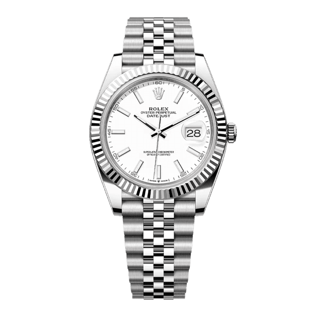 Datejust II 41mm, st/wg, White Tab dial, Jubilee Bracelet