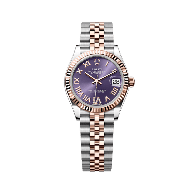Datejust 31mm, st/rg, Aubergine VI diam dial, Jubilee Bracelet