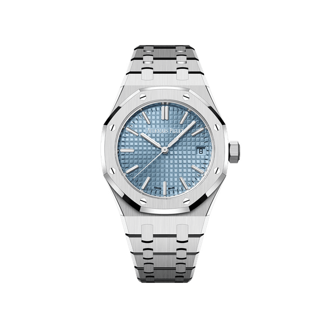 Royal Oak 37mm, Steel, Light Blue Grande Tapisserie Dial, Bracelet