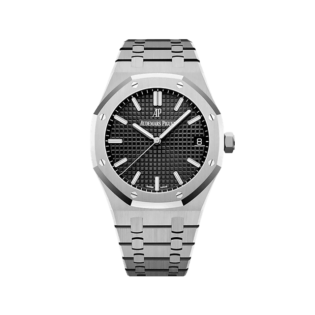 Royal Oak 41mm, Steel, Black dial, Bracelet