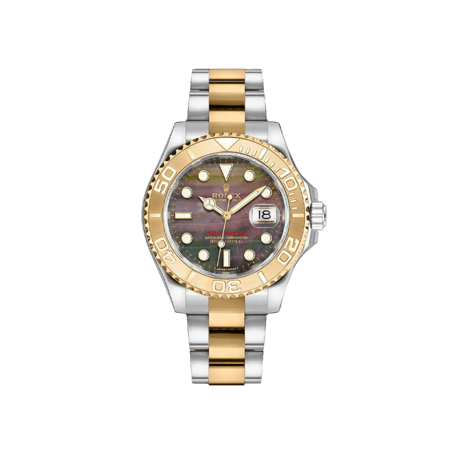 Yacht Master 35mm, ss/yg , Black MOP dial, Oyster Bracelet