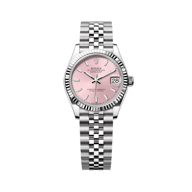 Datejust 31mm, st/wg, Pink Tab dial, Jubilee Bracelet