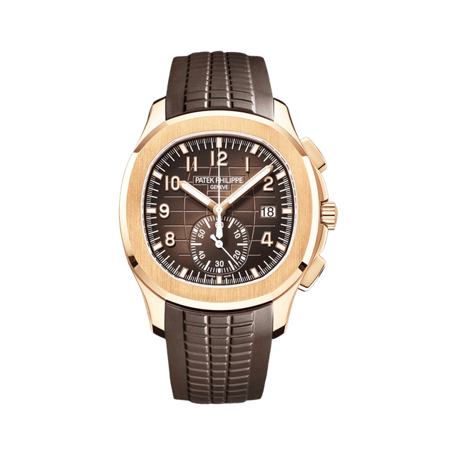 Aquanaut Chrono, RG, Choco Dial, Brown Rubber Strap