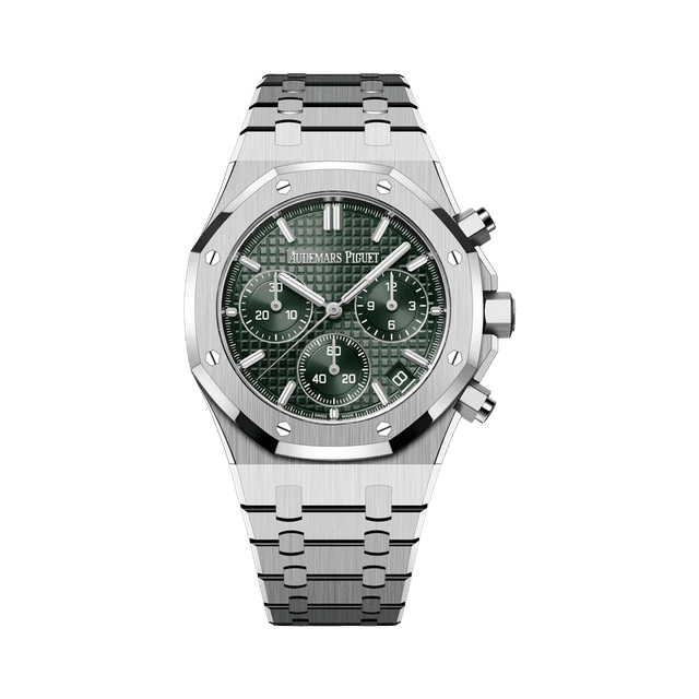 Royal Oak Chronograph 41mm, Steel, Green dial, Bracelet