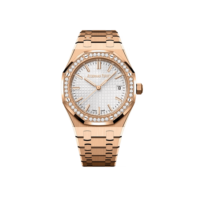 Royal Oak 34mm, Steel, Silver dial, Diamond Bezel, Bracelet