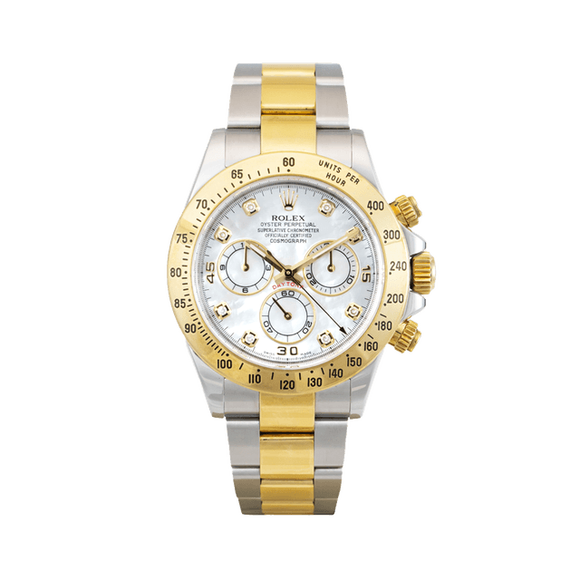 Daytona st/yg, MOP/Gold Crystal 8rd dial, Bracelet